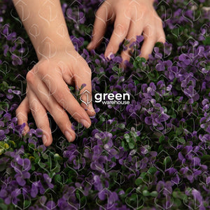 El follaje Arrayan Morado para Muro Verde, tiene pequeñas hojas de color verde con puntas de color morado que alegrarán cualquier espacio. Ideal para combinar con cualquier otro modelo de Follaje, por medio de un diseño de follaje personalizado. 