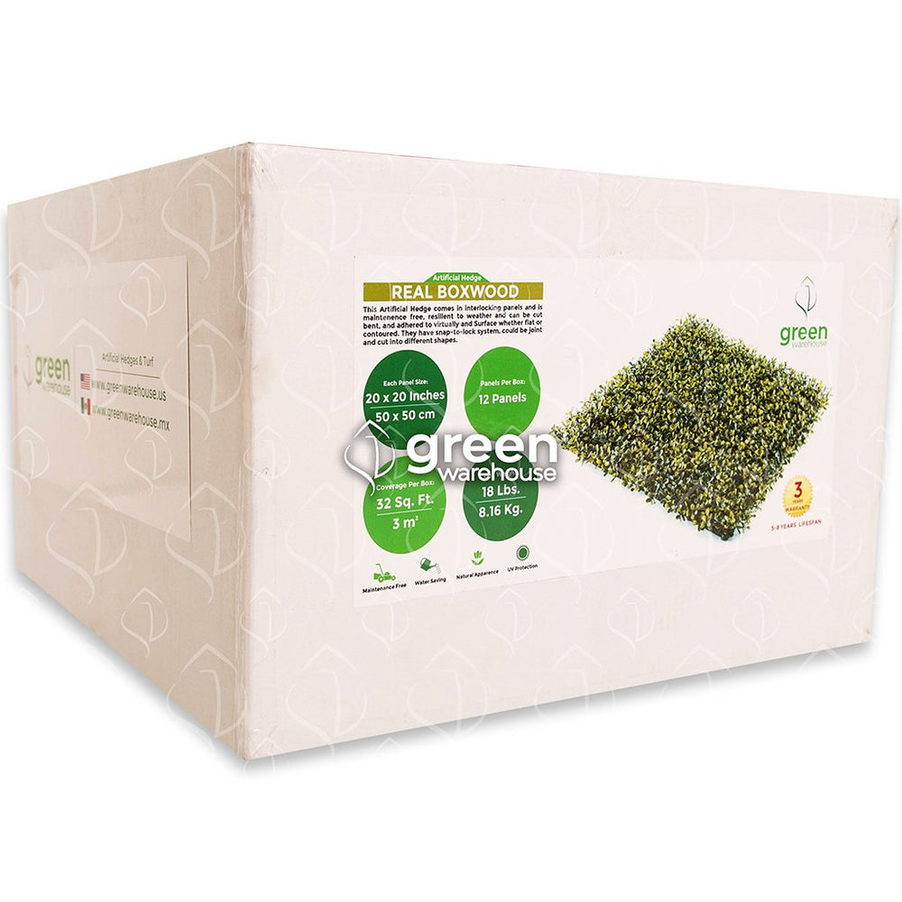 El Follaje Boxwood Real es un follaje abundante y espeso con hojas finas que presentan colores verde olivo con amarillo. Es ideal para espacios en donde se requiera dar una apariencia tersa y homogénea, además para realizar contrastes en combinación con follajes o texturas de hojas más grandes, dando como resultado asombrosos diseños de Muro Verde personalizados. Tenemos envíos a toda la República Mexicana