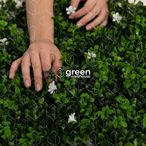El Follaje Artificial Flor de Arrayan tiene pequeñas hojas de color verde oscuro con puntas de color verde brillantes. La peculiaridad de este modelo son sus flores blancas que agregan otra característica fresca y original.