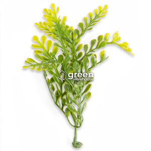 El Follaje Artificial Helecho Japonés los caracteriza su acabado texturizado con un color amarillo verdoso para lograr la apariencia fresca de helecho. 