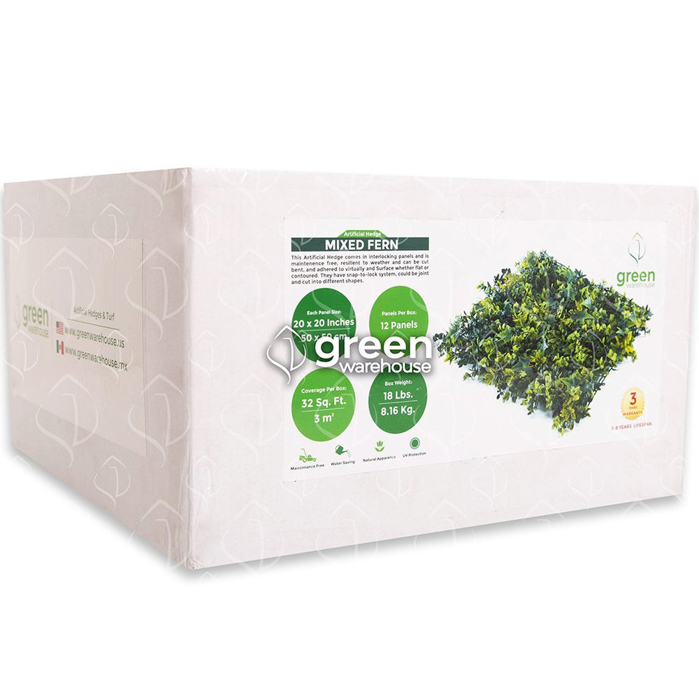 El Follaje Artificial Helecho Mixto se compone de tres helechos diferentes con hojas texturizadas, variando entre sí en tamaño y tonalidades de verde; brinda un aspecto natural y lo hace ser un Follaje único e irrepetible. Es ideal para resaltar un muro verde sin necesidad de combinar con otros follajes. Hacemos envíos a todo México. 