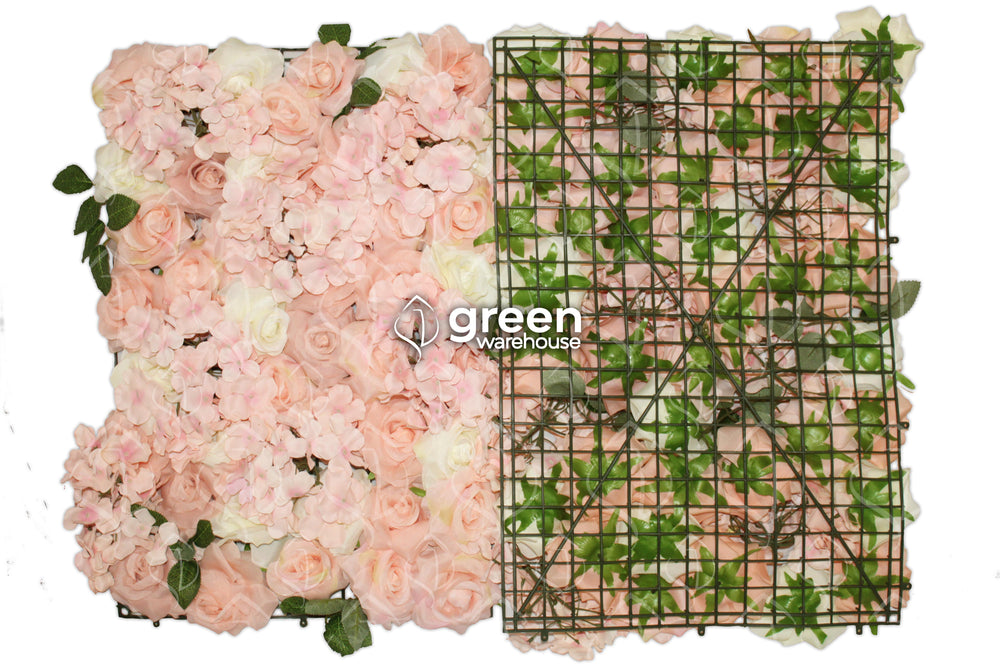 Abril es uno de los Paneles de Flores más bonitos para la decoración de interiores, ya que sorprende con sus hermosas flores de hortensias y rosas, con pétalos en tonos Ivory y durazno, que lo hace perfecto para crear muros flores elegantes y coloridos. 